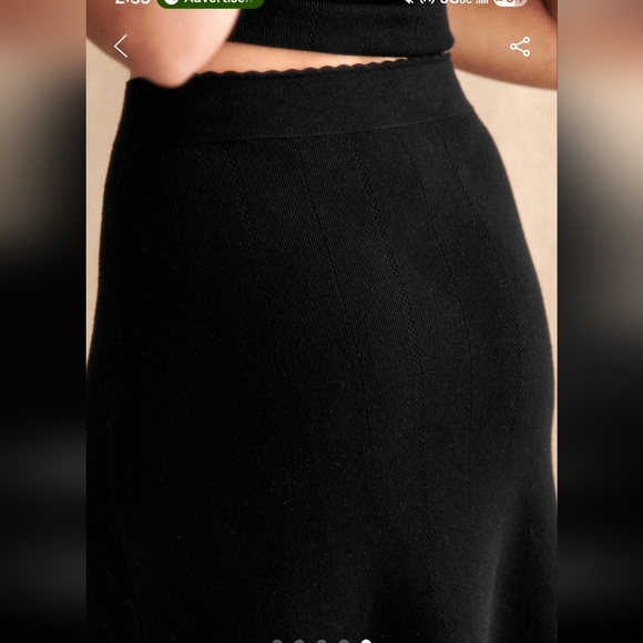 Sezane Francine Elegant Black Knitted Midi Skirt - Picture 3 of 6